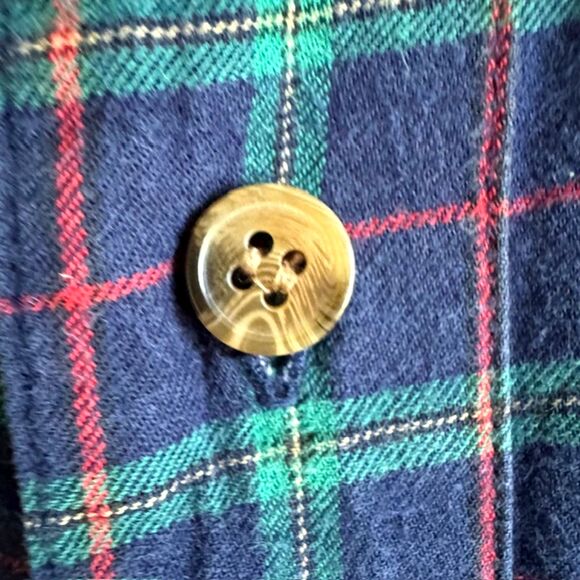 ORVIS Mens LS Button Down Shirt SZ L Blue-Green-Red Plaid Cotton & Wool Outdoors - Picture 11 of 11